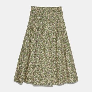Zara floral midi skirt